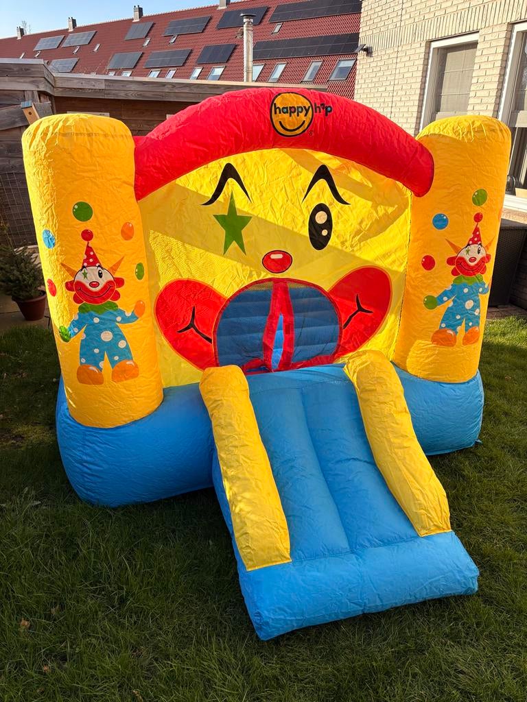 Kinderspringkussen met blazer, clown springkussen, Ophalen, Gebruikt