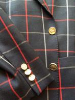 Vintage wollen Burberrys blazer, donkerblauw met ruit., Kleding | Heren, Ophalen of Verzenden, Zo goed als nieuw, Maat 48/50 (M)