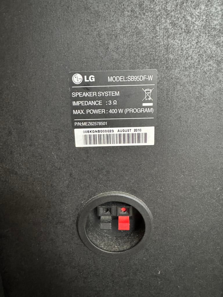 LG speakers surround met subwoofer, Ophalen of Verzenden, Gebruikt, 120 watt of meer, Complete surroundset