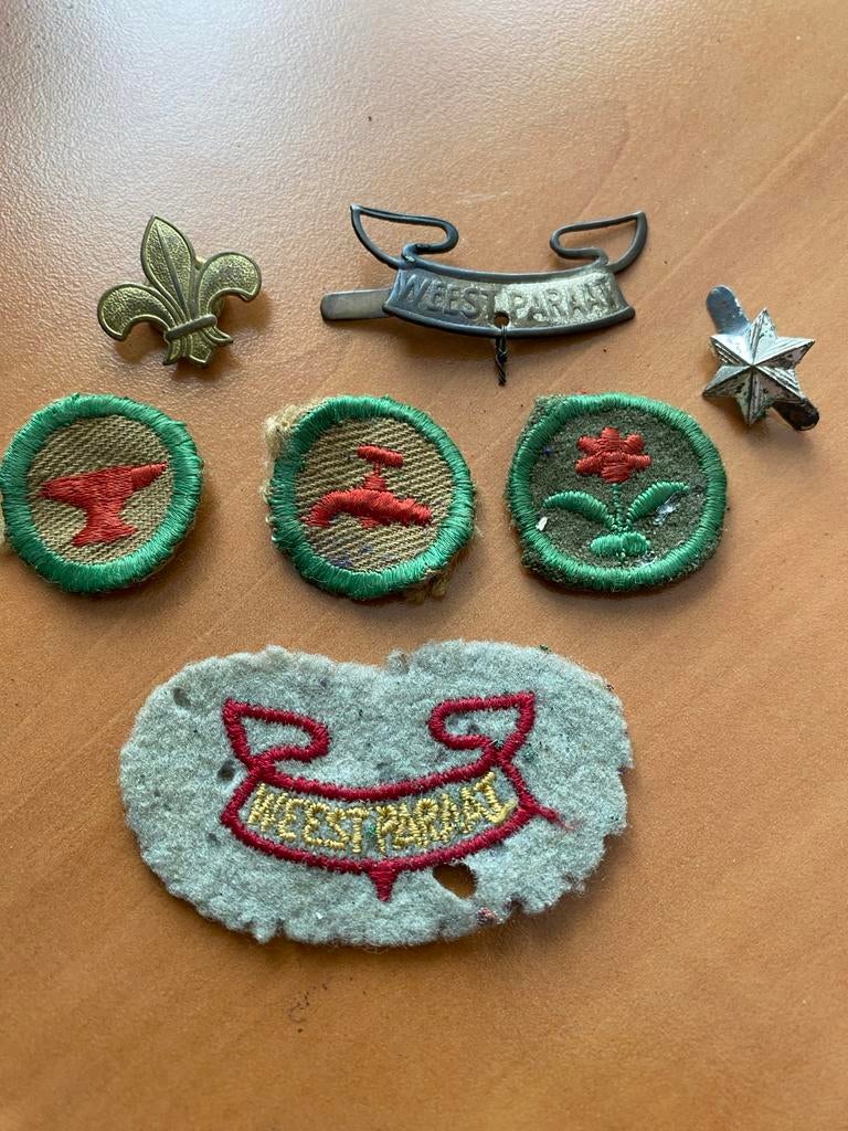 Padvinders insignes uit de jaren eind 1930 / 1940, Verzamelen, Ophalen of Verzenden, Gebruikt