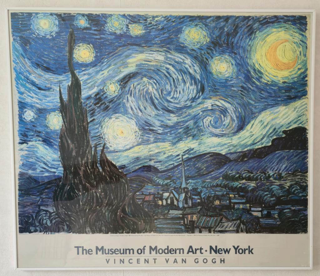 Ingelijste Poster De sterrennacht van Vincent van Gogh, Antiek en Kunst, Kunst | Schilderijen | Klassiek, Ophalen