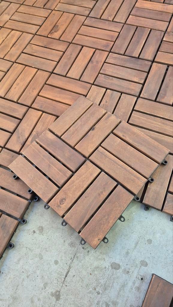 Houten terrastegels voor balkon of tuin, Ophalen, Gebruikt, Hout