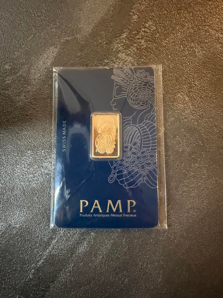 PAMP Suise 5 gram Fine Gold 999.9 Goudbaar 5G Baar, Postzegels en Munten, Edelmetalen en Baren, Verzenden, Goud