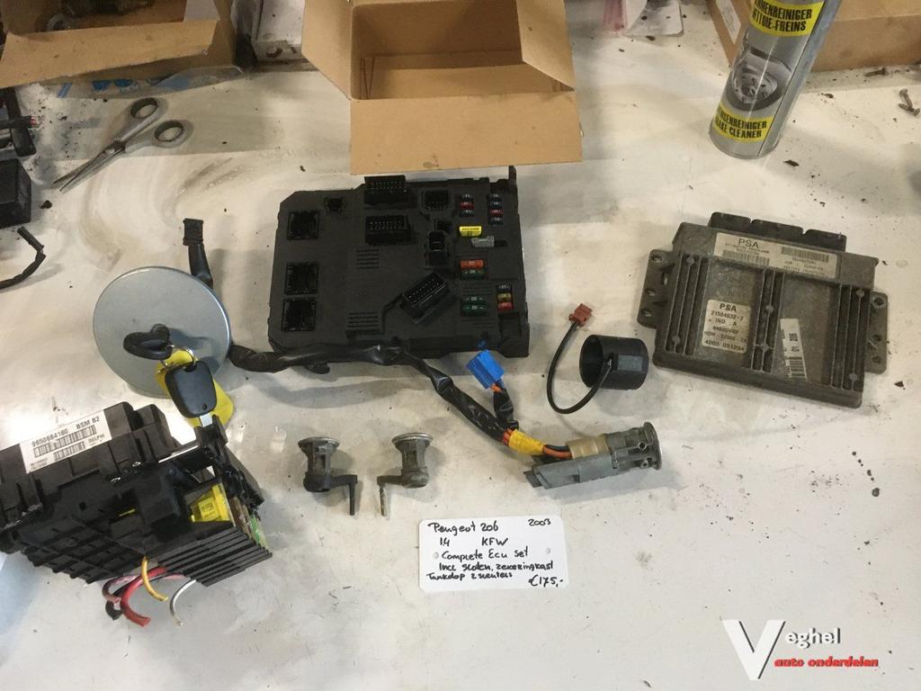 Peugeot 206 1.4 2003  Contactslot met  2 deurslotjes en comp, Auto-onderdelen, Gebruikt, -, -, Ophalen of Verzenden