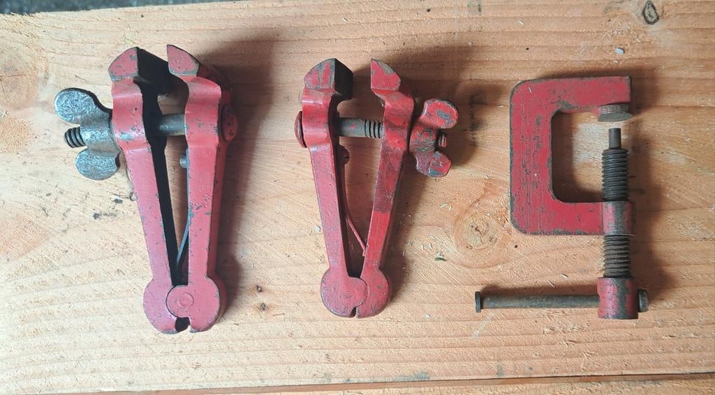 Set van 3 bankschroeven en klem, Ophalen of Verzenden