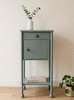 Vintage nachtkastje met natuurstenen blad, Ophalen, Gebruikt, Minder dan 45 cm, Metaal of Aluminium