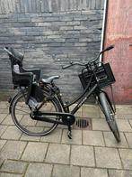 Cortina Zwart fiets met kinderzitje en krat (28), 53 tot 57 cm, Ophalen, Zo goed als nieuw, Overige merken