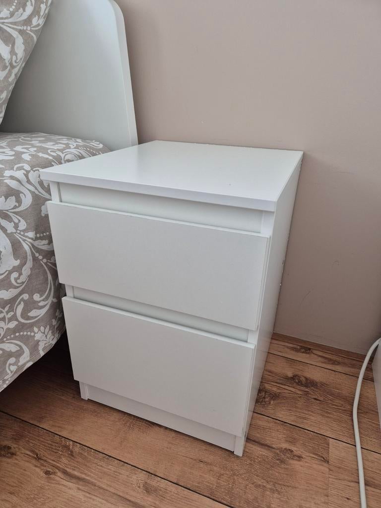 Twee wit ladekast met twee lades, Huis en Inrichting, Ophalen, Gebruikt, Minder dan 45 cm, Minder dan 55 cm