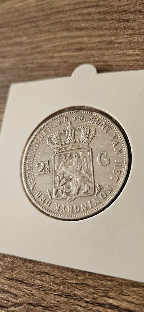 Zilveren rijksdaalder 1849 Willem lll beter jaartal, Postzegels en Munten, Munten | Nederland, Koning Willem III, Zilver, Ophalen of Verzenden