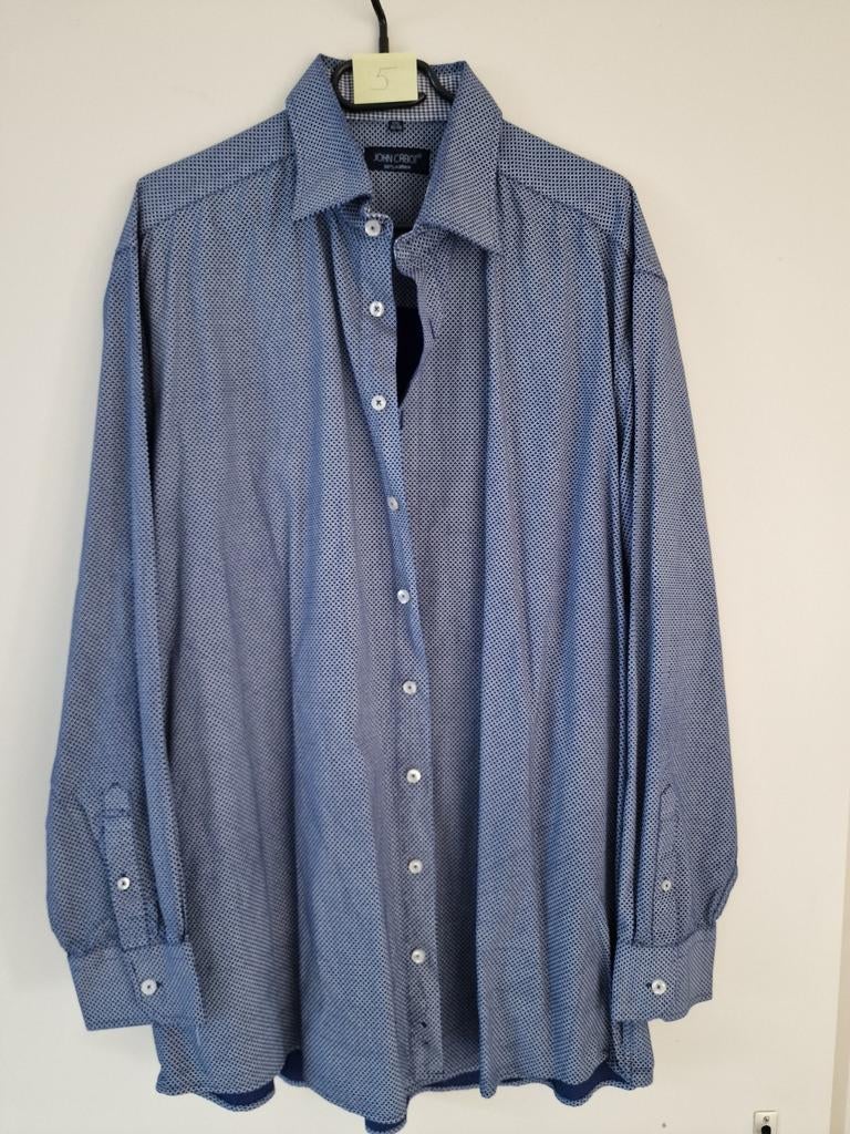 Heren overhemd John Cabot lange mouw maat 45/46 XXL, Blauw, Ophalen of Verzenden, Zo goed als nieuw, Overige halswijdtes