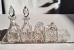 Antieke kristallen peper/zout set. Incl. olie/azijn flesjes, Antiek en Kunst, Ophalen of Verzenden