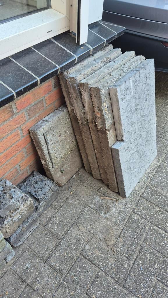 Gratis Grindtegels 60 bij 40, Ophalen of Verzenden, Gebruikt, Beton, Terrastegels