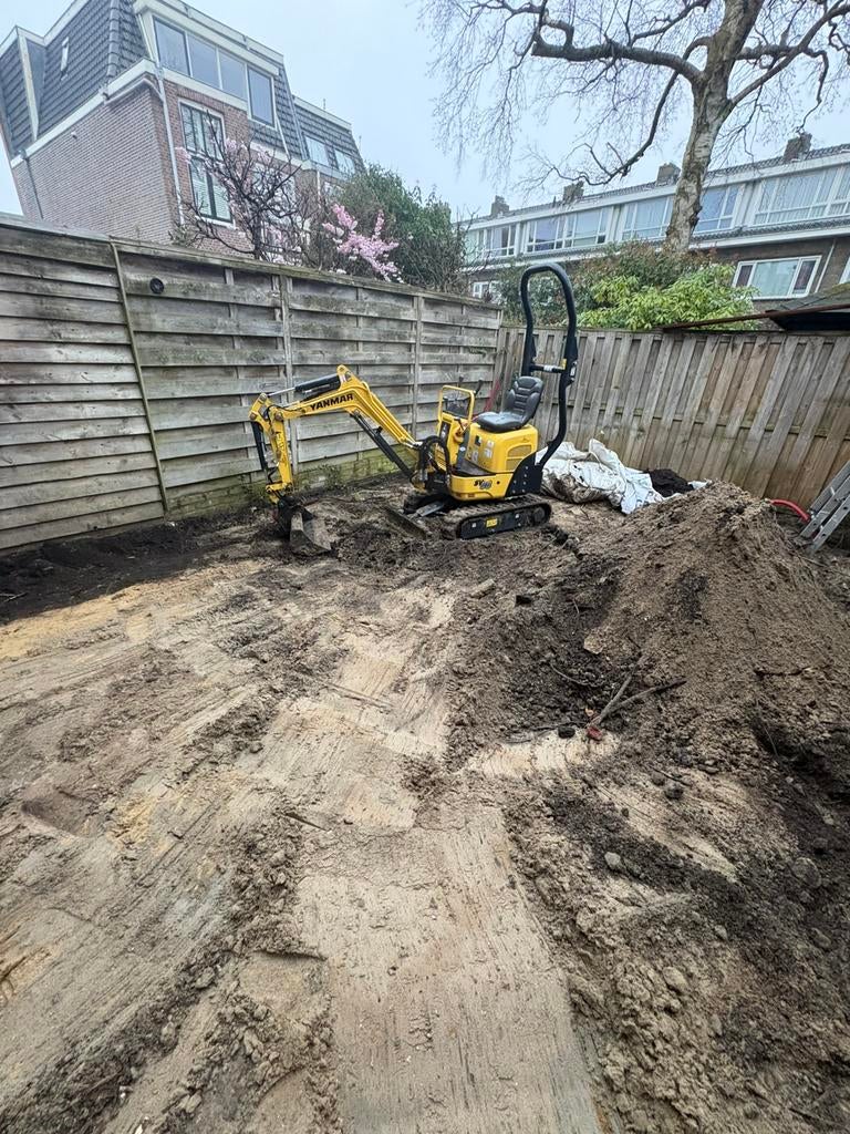 Minigraver minishovel te huur stratenmaker, Doe-het-zelf en Verbouw, Ophalen of Verzenden