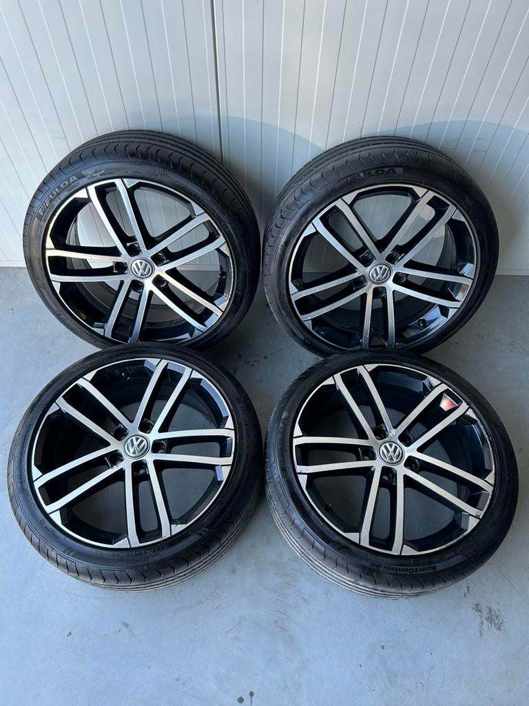 Originele Volkswagen Golf 7 GTD GTI GTE Nogaro 5x112 18 Inch, 18 inch, Banden en Velgen, Ophalen of Verzenden, Personenwagen