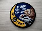 Patch RNLAF 313 Squadron Tigers F-16 Fighting Falcon swirl, Verzenden, Luchtmacht, Nederland, Embleem of Badge