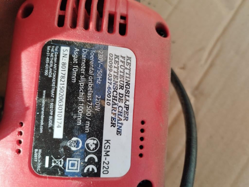 Kettingzaag slijpapparaat KSM-220, Ophalen, Gebruikt, Minder dan 700 watt, Werkbankslijpmachine