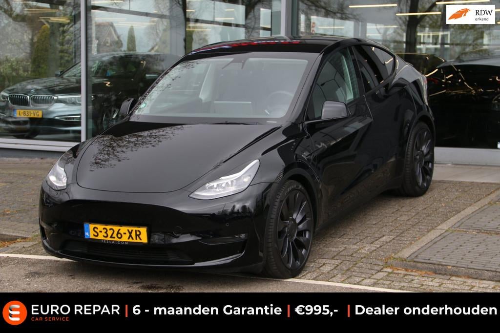 Tesla Model Y Performance AWD 75 kWh SOH 92,3%, Auto's, Tesla, Automaat, Gebruikt, Zwart, 462 pk