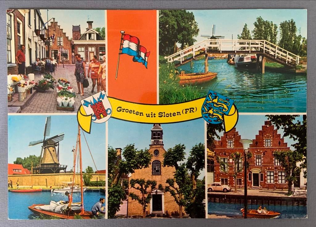 Groeten uit Sloten (FR), Verzenden, 1960 tot 1980, Gelopen, Friesland