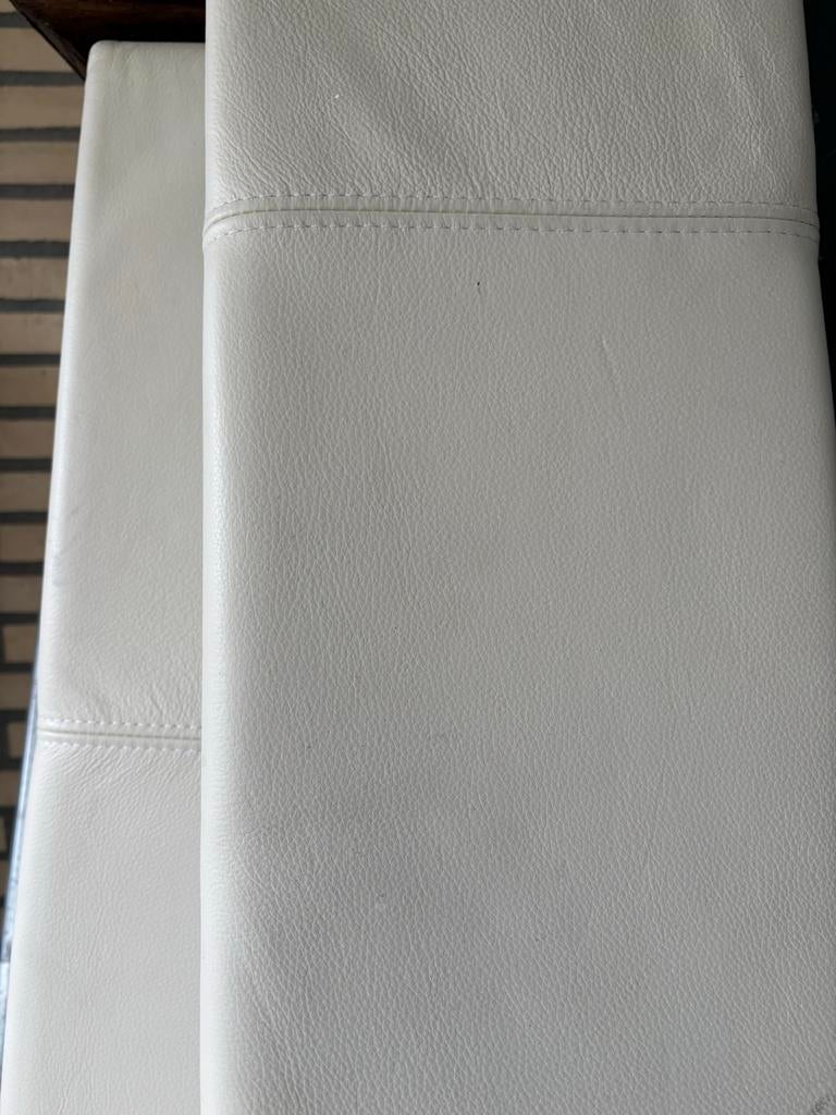 IKEA Bedframe imitatieleer roomwit 180x200 cm, Ophalen, Overige materialen, Gebruikt, Tweepersoons