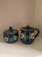 Frans aardewerk suiker en melk potje vintage soufflenheim, Antiek en Kunst, Ophalen of Verzenden