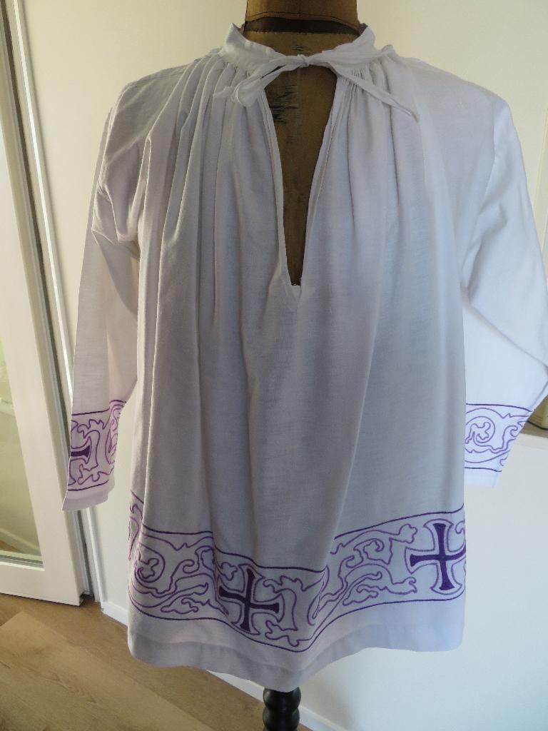 Antieke blouse met oud borduurwerk., Antiek en Kunst, Antiek | Kleding en Accessoires, Ophalen of Verzenden, Dames