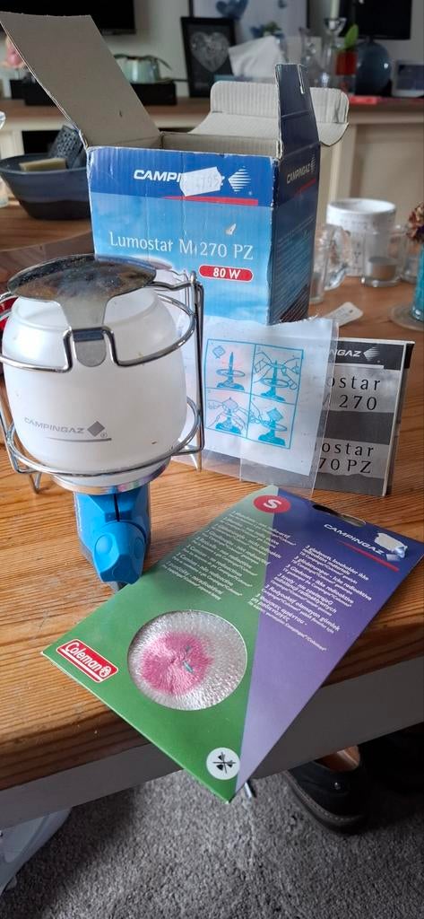 Campingaz lumostar lampjes met gloeikousjes, Ophalen, Zo goed als nieuw