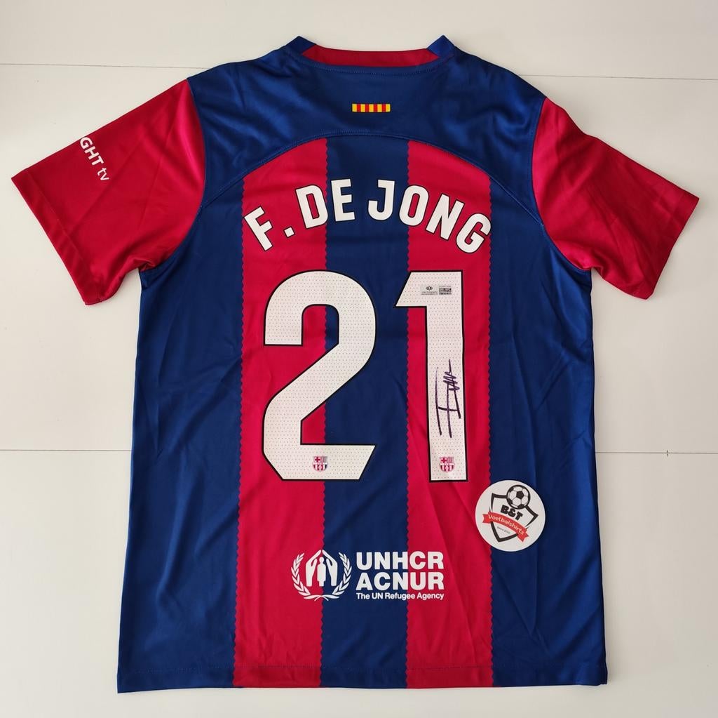 Gesigneerd FC Barcelona Thuisshirt F. de Jong, Buitenlandse clubs, Verzenden, ., Overige typen