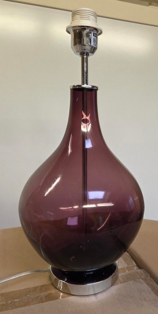 Mooie paarse dik glazen lampenvoet, Ophalen of Verzenden, Nieuw, Glas, Minder dan 50 cm