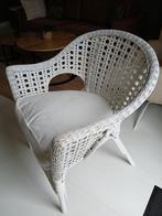 Rieten stoel met kussen, Huis en Inrichting, Stoelen, Ophalen, Wit, Eén
