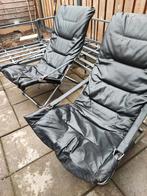2x Lederen Ligstoelen – Comfortabel en Stevig, Caravans en Kamperen, Kampeermeubelen, Ophalen of Verzenden, Campingstoel