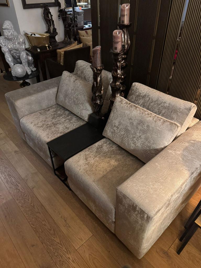 LUXE STOFFEN BANK Croco dessin stof BANKSTEL met tafel, Ophalen, Wilms, Zo goed als nieuw, Info@houseofcoco.nl