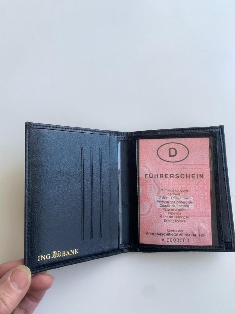 Heren portemonnee Bilfold, Sieraden, Tassen en Uiterlijk, Portemonnees, Ophalen of Verzenden, Zo goed als nieuw, Zwart, Leer