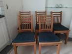 5 massieve beuken houten stoelen., Ophalen of Verzenden, Gebruikt, Bruin, Vijf, Zes of meer stoelen