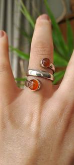 Zilveren ring met carneool, maat 16., Ophalen of Verzenden, Dame, Zilver, Zilver