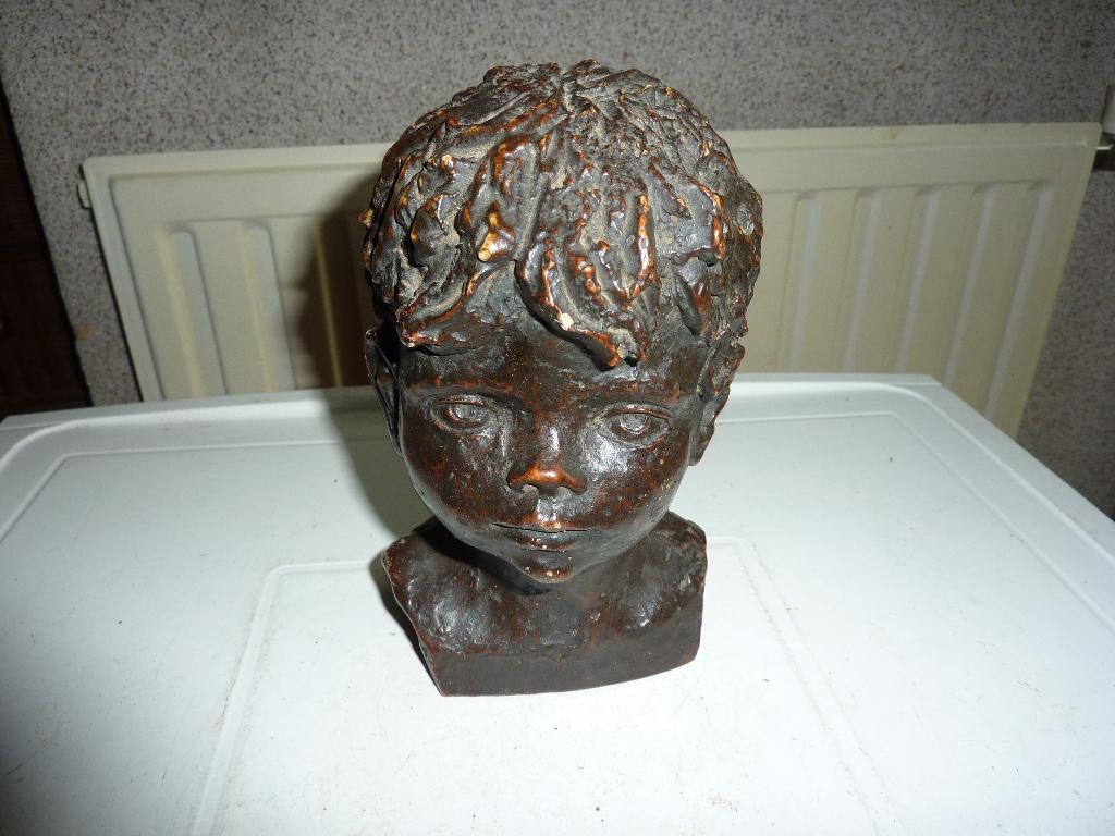 oud beeld kinderhoofd gemerkt, Antiek en Kunst, Ophalen of Verzenden