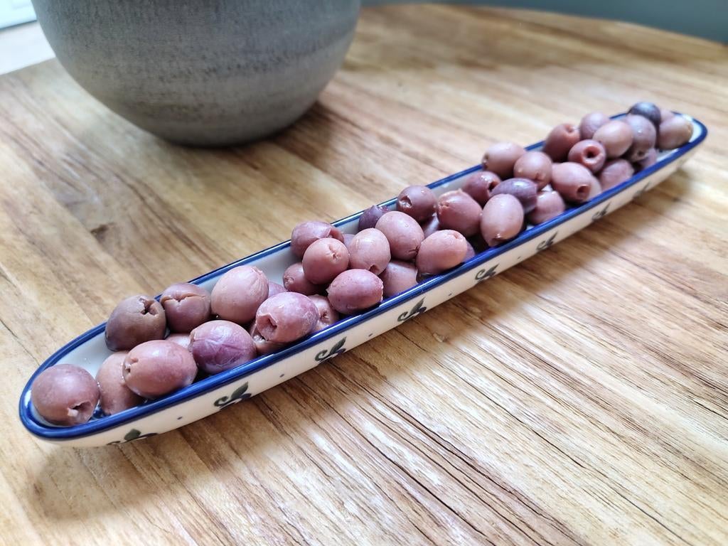 Bunzlau/ Boleslawiec olijvenboot 31cm - nieuw - Ceramika Art, Huis en Inrichting, Keramiek, Nieuw, Ophalen of Verzenden, Schaal of Schalen