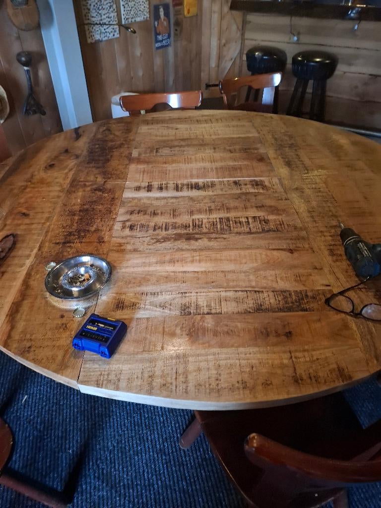 Grote ronde tafel, Huis en Inrichting, Tafels | Eettafels, Gebruikt, Rond, Ophalen of Verzenden, 100 tot 150 cm
