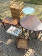 Tafeltjes, Huis en Inrichting, Tafels | Bijzettafels, Minder dan 55 cm, Rond, Zo goed als nieuw, Ophalen