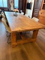 Antieke eiken eettafel 3x1m, kloosterdeur, demontabel, Ophalen of Verzenden