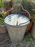 Oude zinken prullenbak vuilnisbak vuilnisemmer, Ophalen