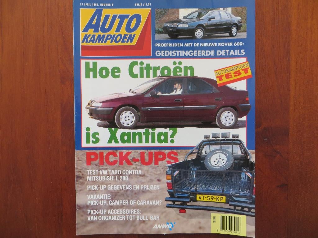 Autokampioen 8 1993 Citroën Xantia, Rover 600 VW Taro, L 200, Ophalen of Verzenden, Nieuw, Citroën