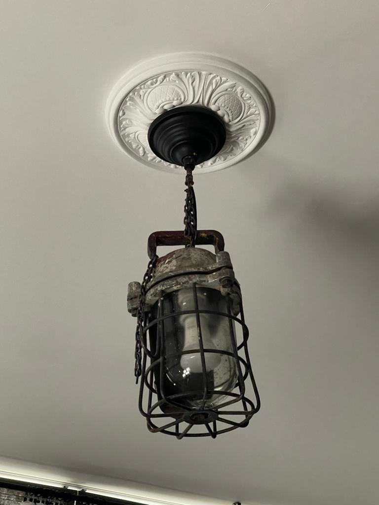 Oude Industriële Hanglamp - Robuust en Uniek, Antiek en Kunst, Ophalen