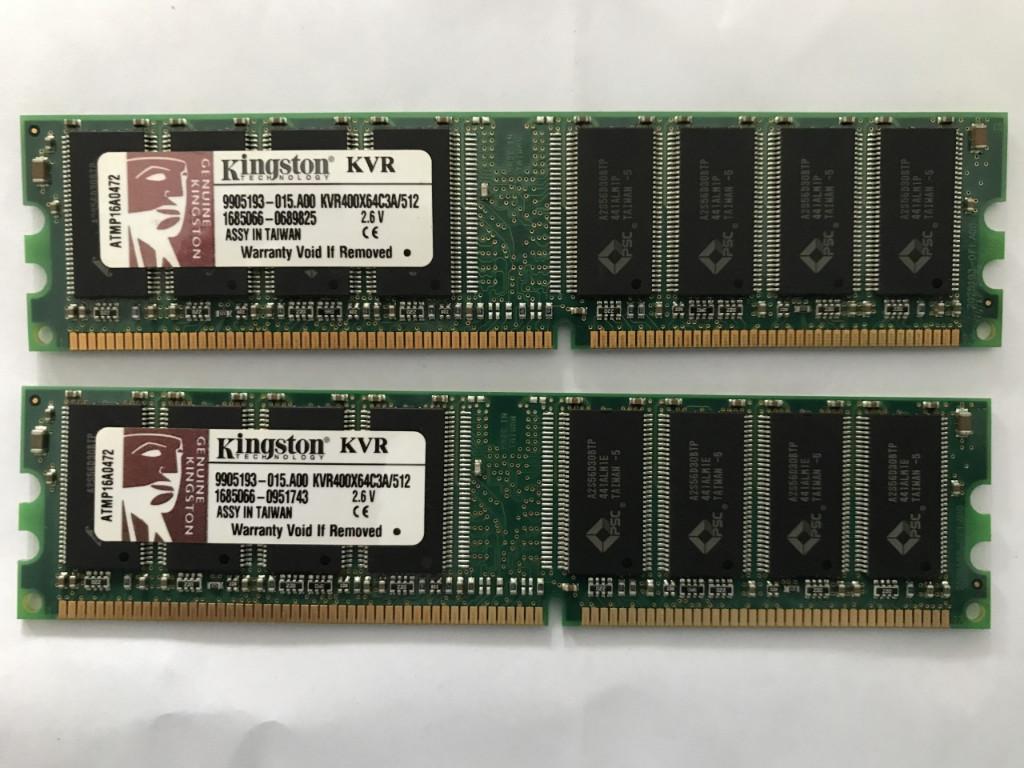 Kingston en Infineon DDR PC3200 intern geheugen, Computers en Software, RAM geheugen, Ophalen of Verzenden, Gebruikt, DDR, Desktop