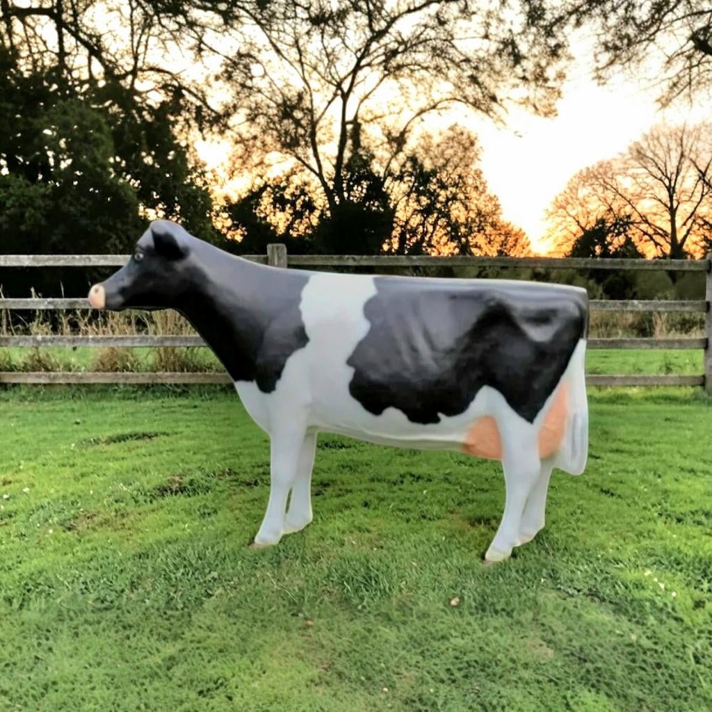 Polyester koe, Holstein Friesian koe beeld, koeien, runderen, Ophalen, Nieuw, Kunststof, Dierenbeeld