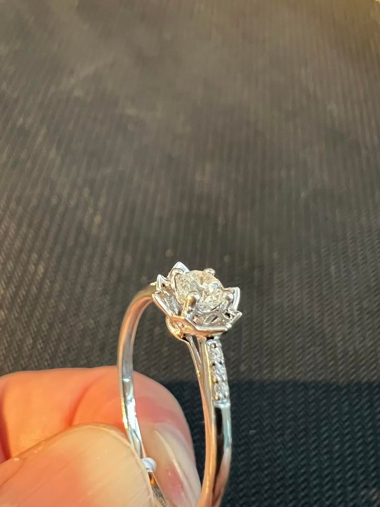Diamond 0.2 Mauboussin Engagement Ring - White Gold 18KT, Sieraden, Tassen en Uiterlijk, Ringen, Wit, Ophalen of Verzenden, Zo goed als nieuw