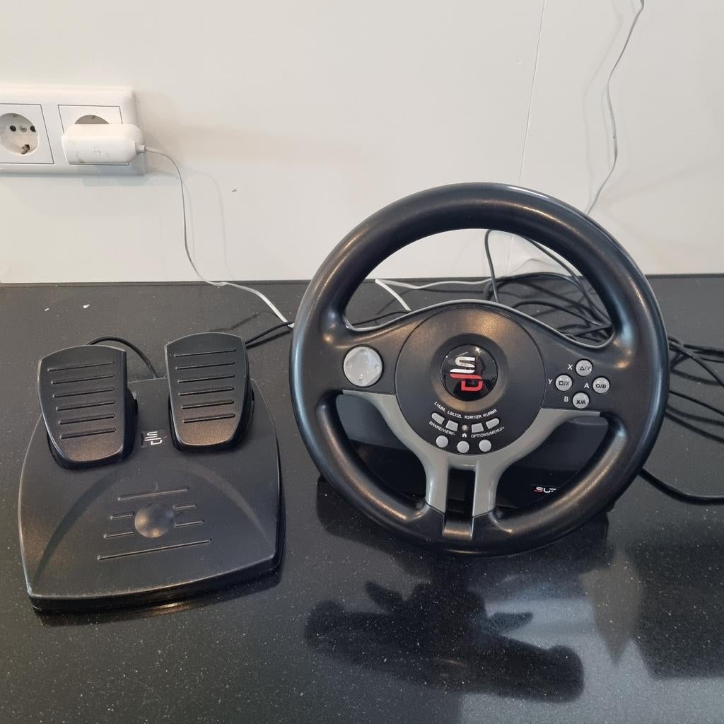 SUP SV250 superdrive Racestuur met pedalen voor PC/PS, Spelcomputers en Games, Racestuur, Gebruikt, PC, Overige merken