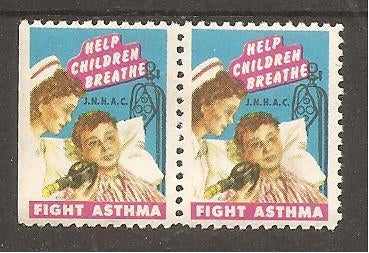 USA cinderella (Astma bestrijding 1953) zegelpaartje, Postzegels en Munten, Verzenden, Postfris, Overige thema's