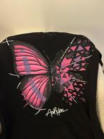 Super gave Zwart T-shirt met Vlinderprint - AAR Hon mt S, Zwart, Ophalen of Verzenden, Zo goed als nieuw, Korte mouw