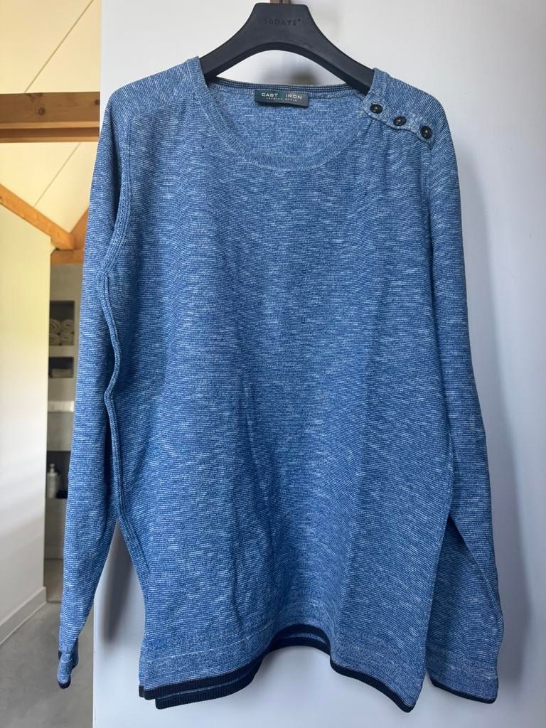 Cast iron trui XL XXL sweater blauw, Ophalen of Verzenden, Zo goed als nieuw, Maat 56/58 (XL), Blauw