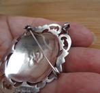 zilveren broche/hanger SIAM niello met dansers [1025], 4 tot 7 cm, Ophalen of Verzenden, Zo goed als nieuw, Zilver